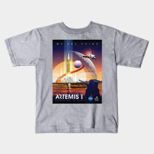 NASA Artemis I Retro Poster Shirt (2-Sided for Light Shirts) Kids T-Shirt